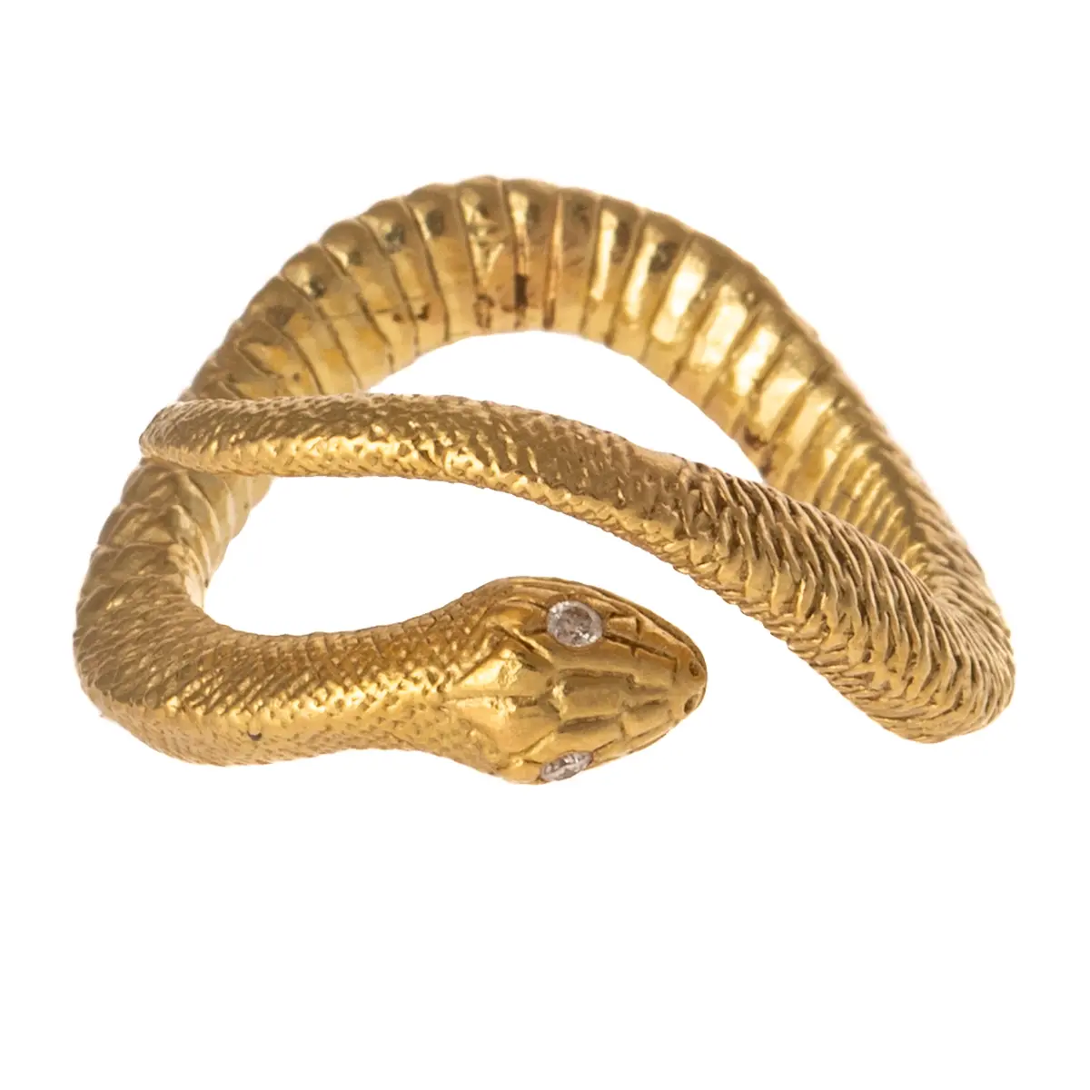 A Coiled Snake Ring in 18K