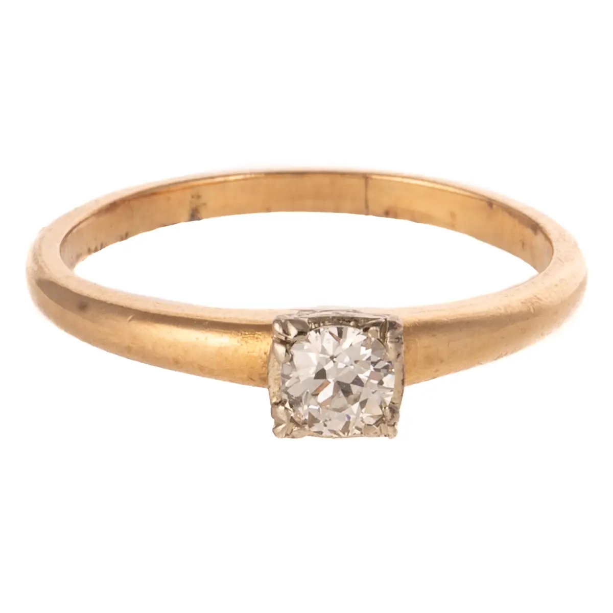 An Old European Diamond Solitaire Ring in 14K