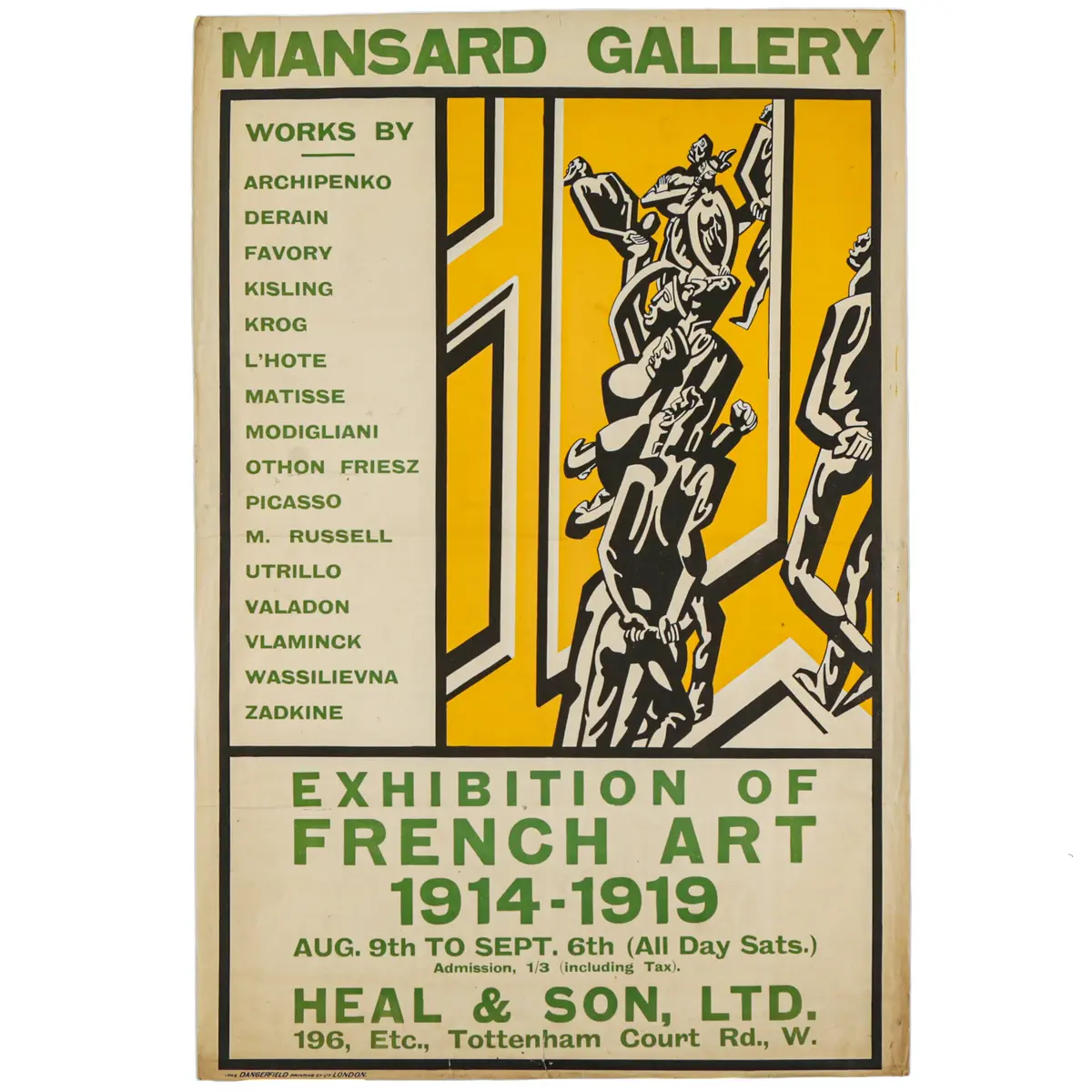 William Roberts. "Mansard Gallery," color woodcut