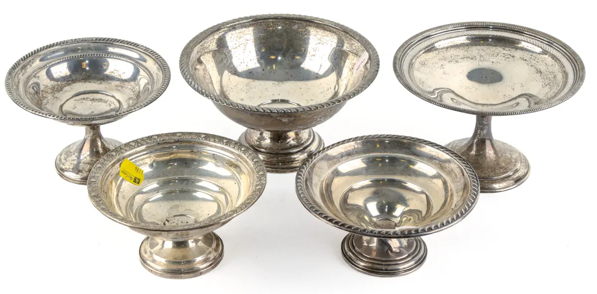 Five Weighted Sterling Compotes