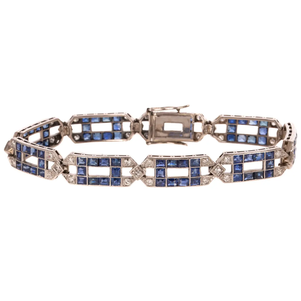 An Art Deco Sapphire & Diamond Bracelet in 14K