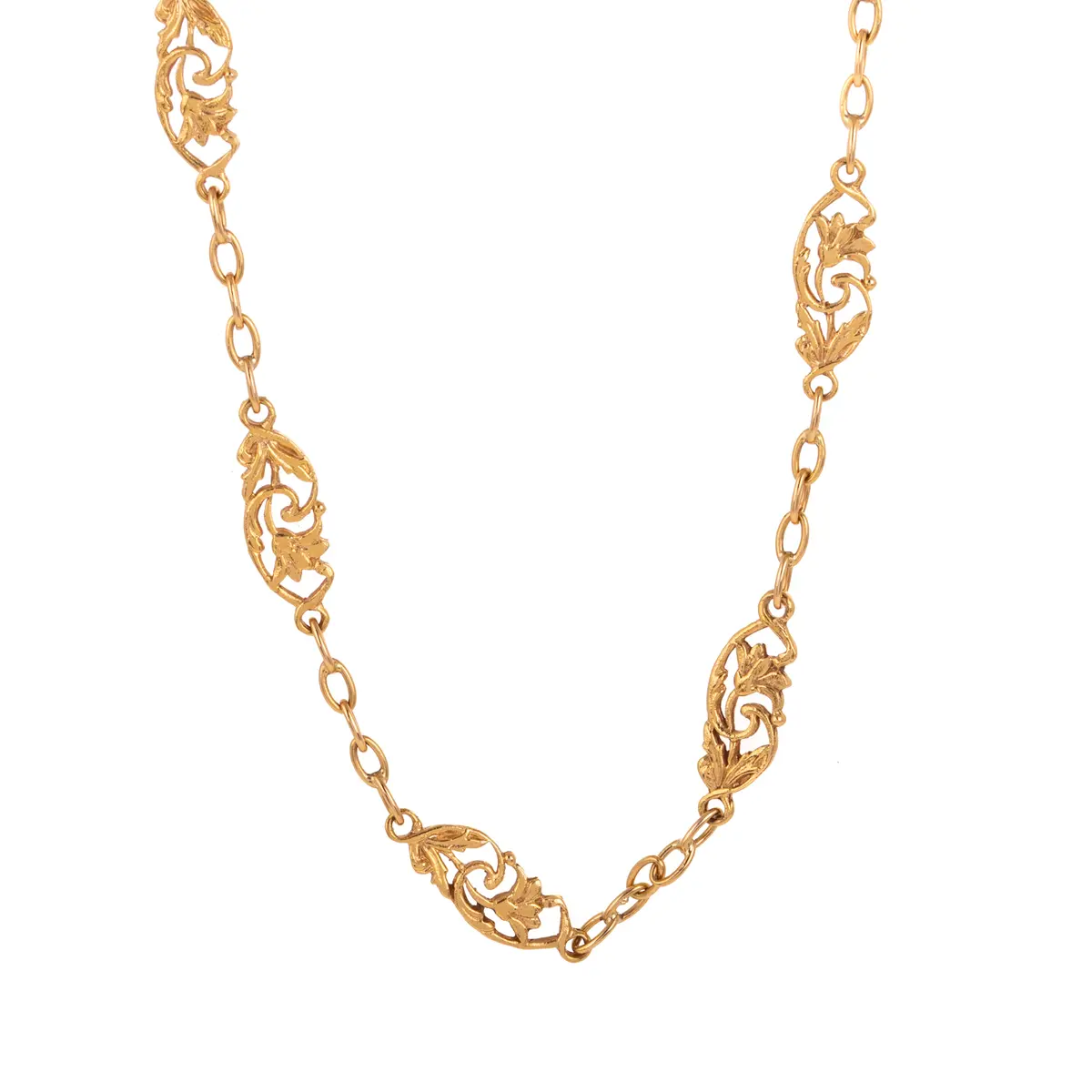 A French Art Nouveau Floral Necklace in 18K