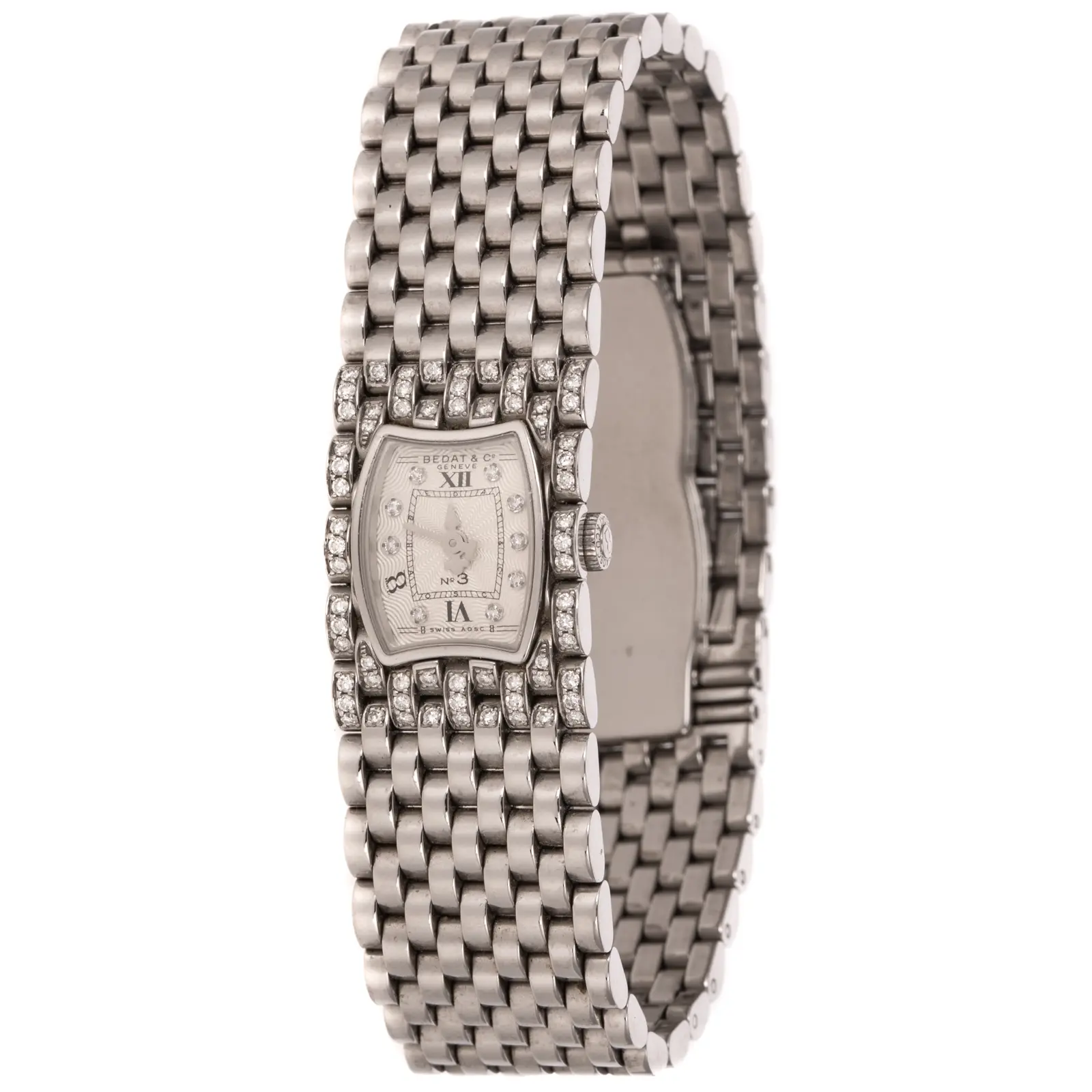 A Bedat & Co. Diamond Wrist Watch in Stainless Steel