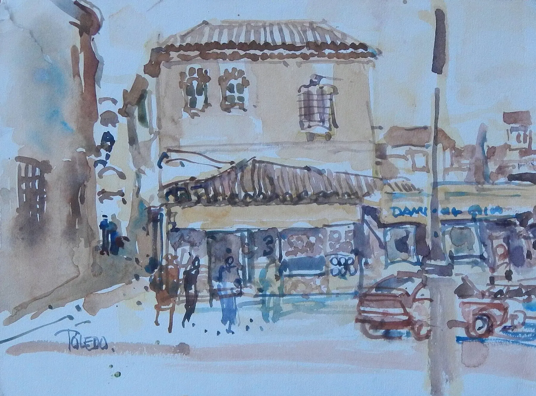 Carlos Enrique Lencinas Gómez. Watercolor on paper. “El Greco’s House.