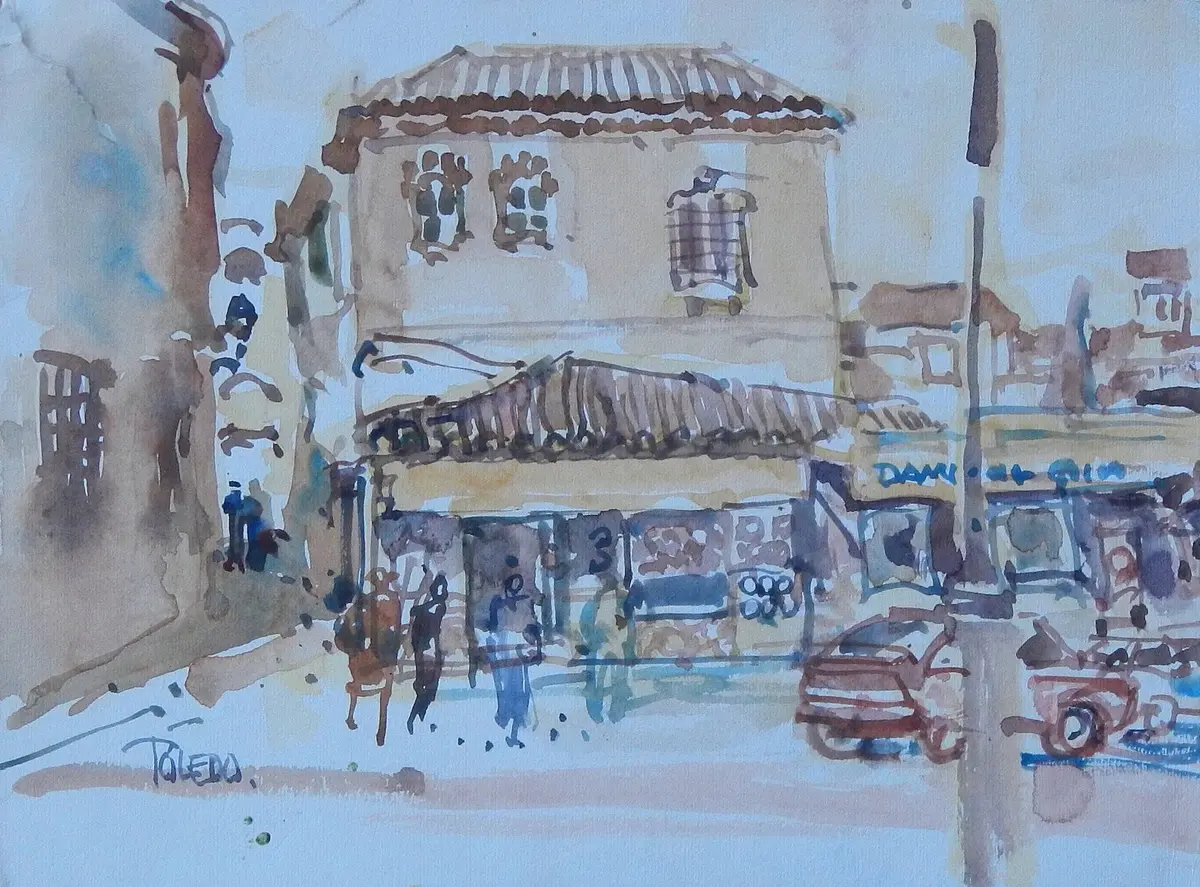 Carlos Enrique Lencinas Gómez. Watercolor on paper. “El Greco’s House.