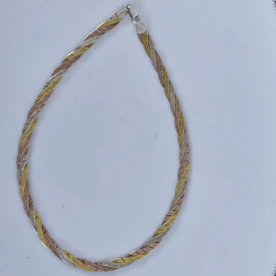 COLLIER, trefärgat sterlingsilver, Italy.