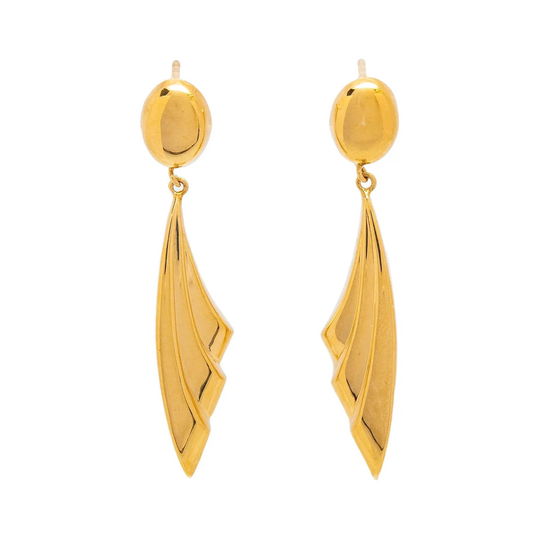 PAR DE BROQUELES HALF WING EN ORO AMARILLO DE 18K