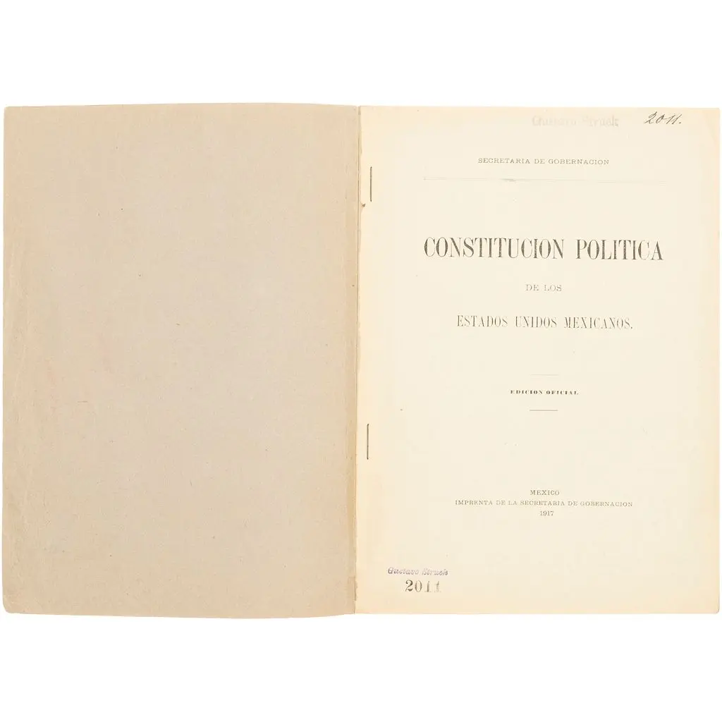 VENUSTIANO CARRANZA. CONSTITUCIÓN POLÍTICA DE LOS ESTADOS UNIDOS MEXICANOS