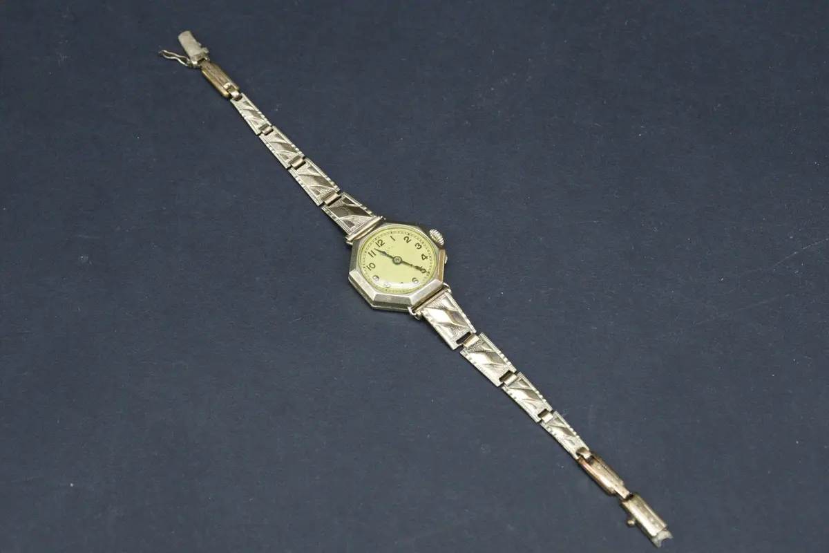 Armbandsur, guld 14K, dam, länk i doublé