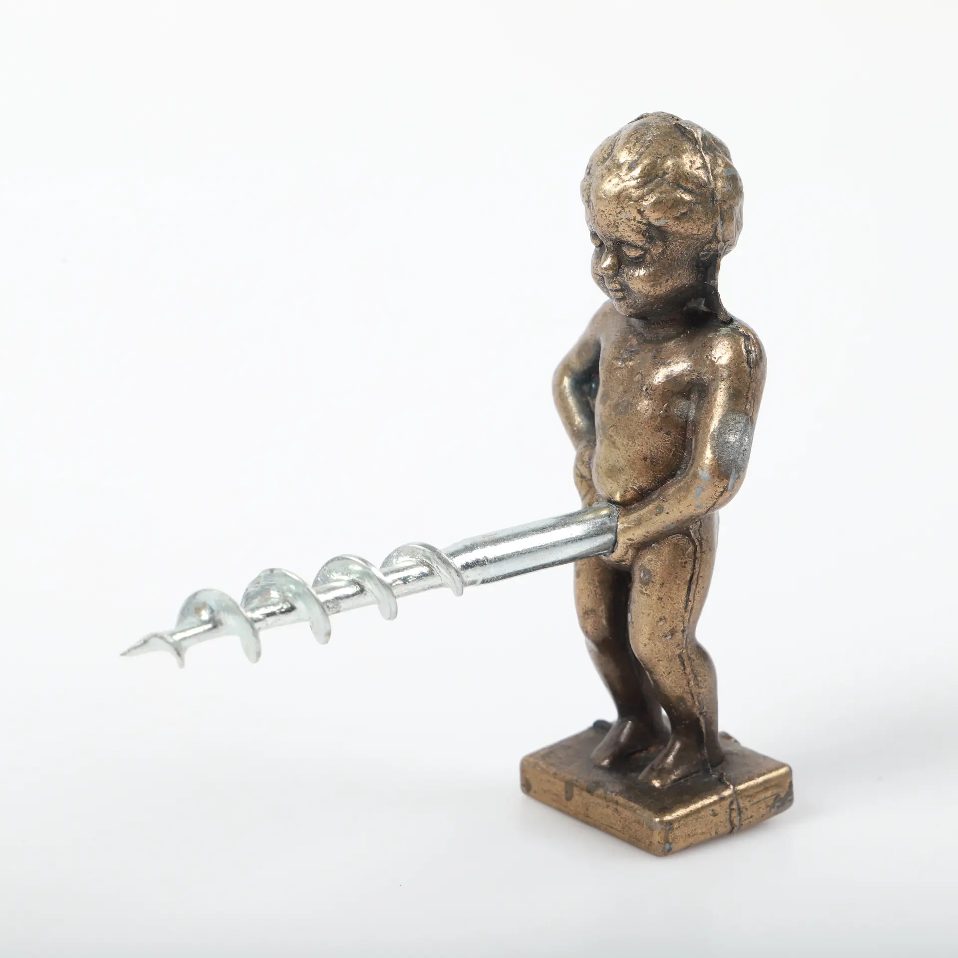 KORKSKRUV, "Manneken Pis", metall, 1950-tal.