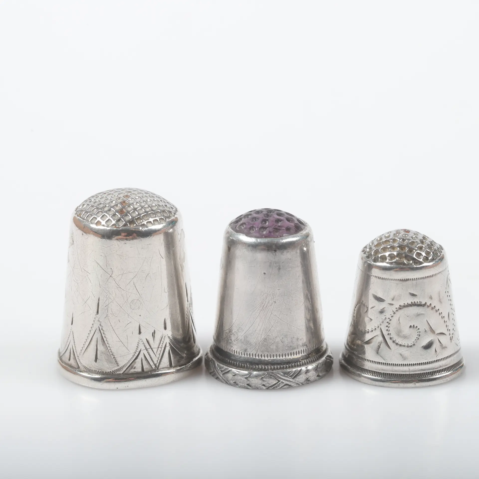 FINGERBORGAR, 3 stycken, silver.