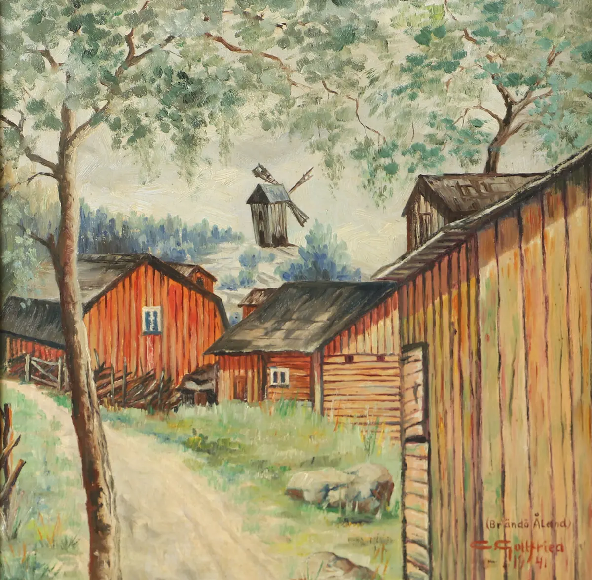 CARL GOTTFRIED. "Brändö, Åland", olja på duk, signerad C. Gottfried.