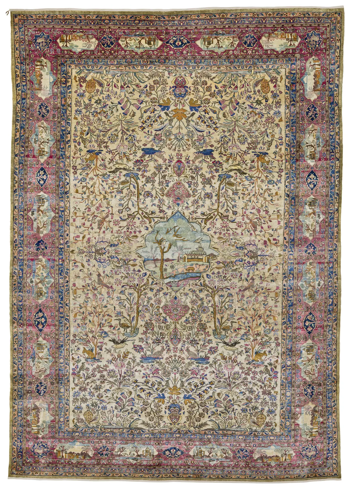 A SILK KASHAN CARPET