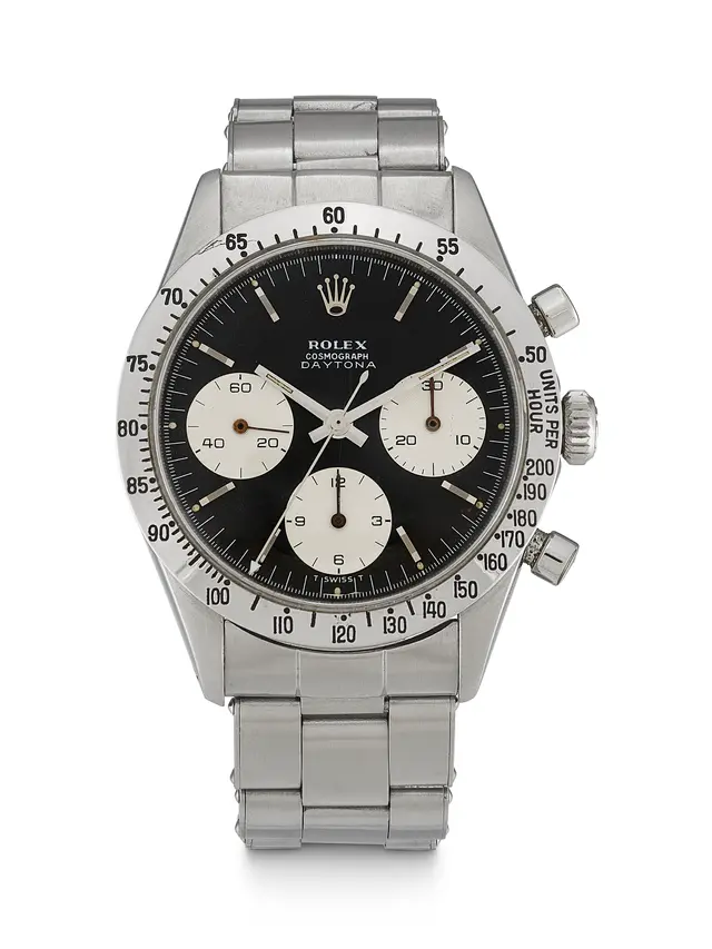 ROLEX. A STAINLESS STEEL CHRONOGRAPH WRISTWATCH WITH BRACELET