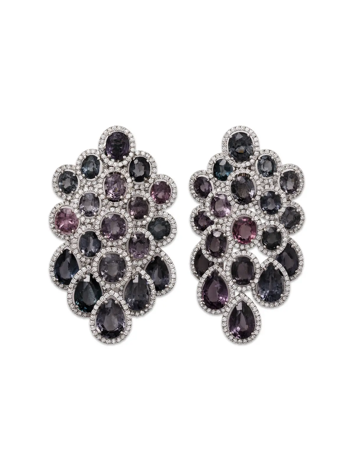 DAVID MORRIS SPINEL AND DIAMOND EARRINGS