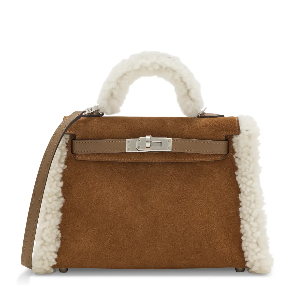 A RARE, CHAMOIS VEAU GRIZZLY LEATHER, ALEZAN SWIFT LEATHER & ÉCRU