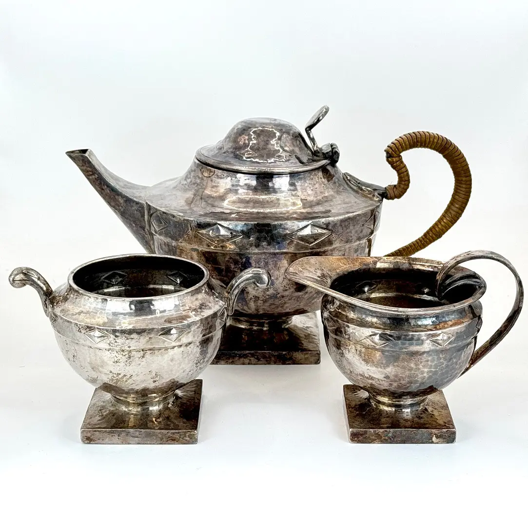 PEWTER COFFEE SET.