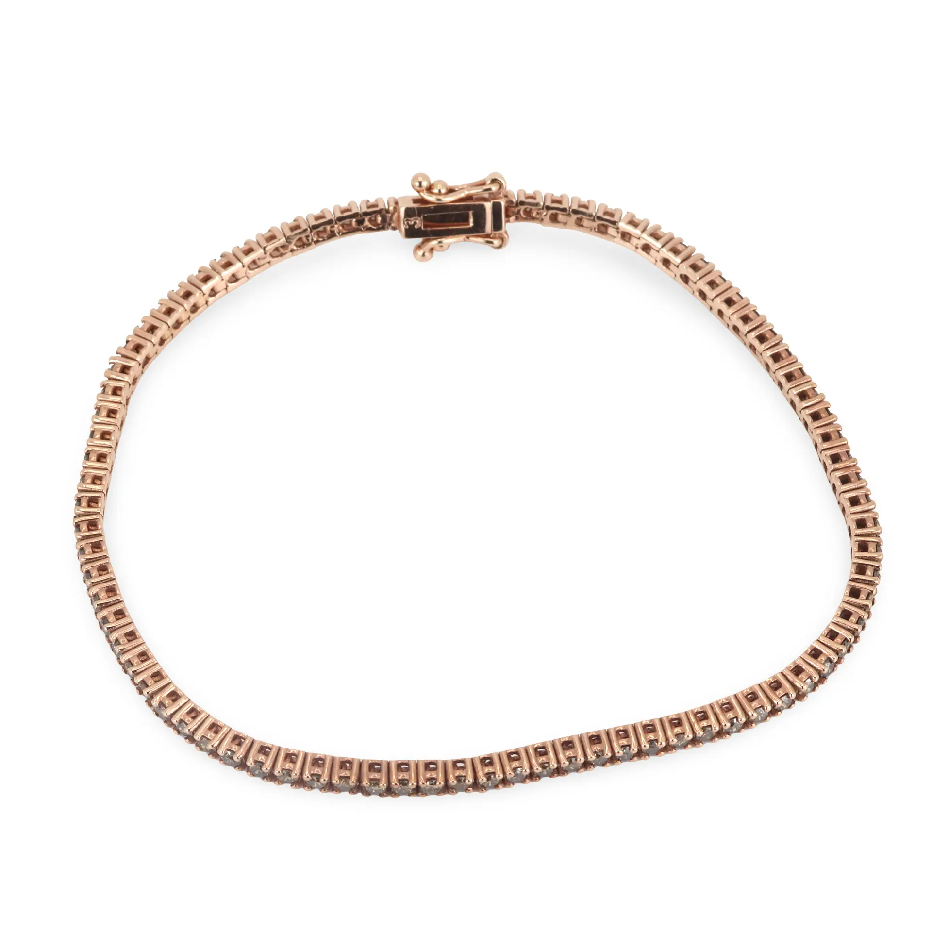 14CT GOLD (2.56CT) DIAMOND BRACELET.