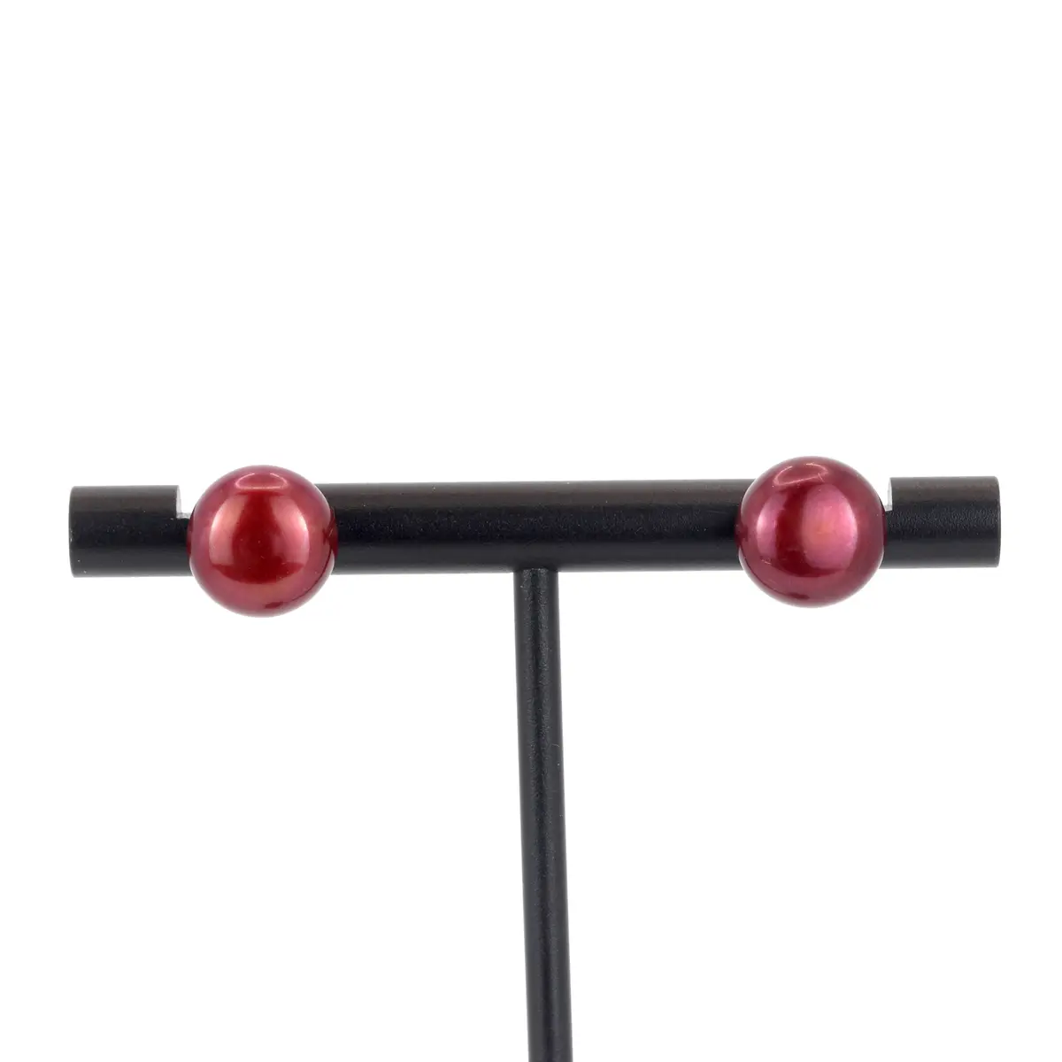RED PEARL EARRINGS.