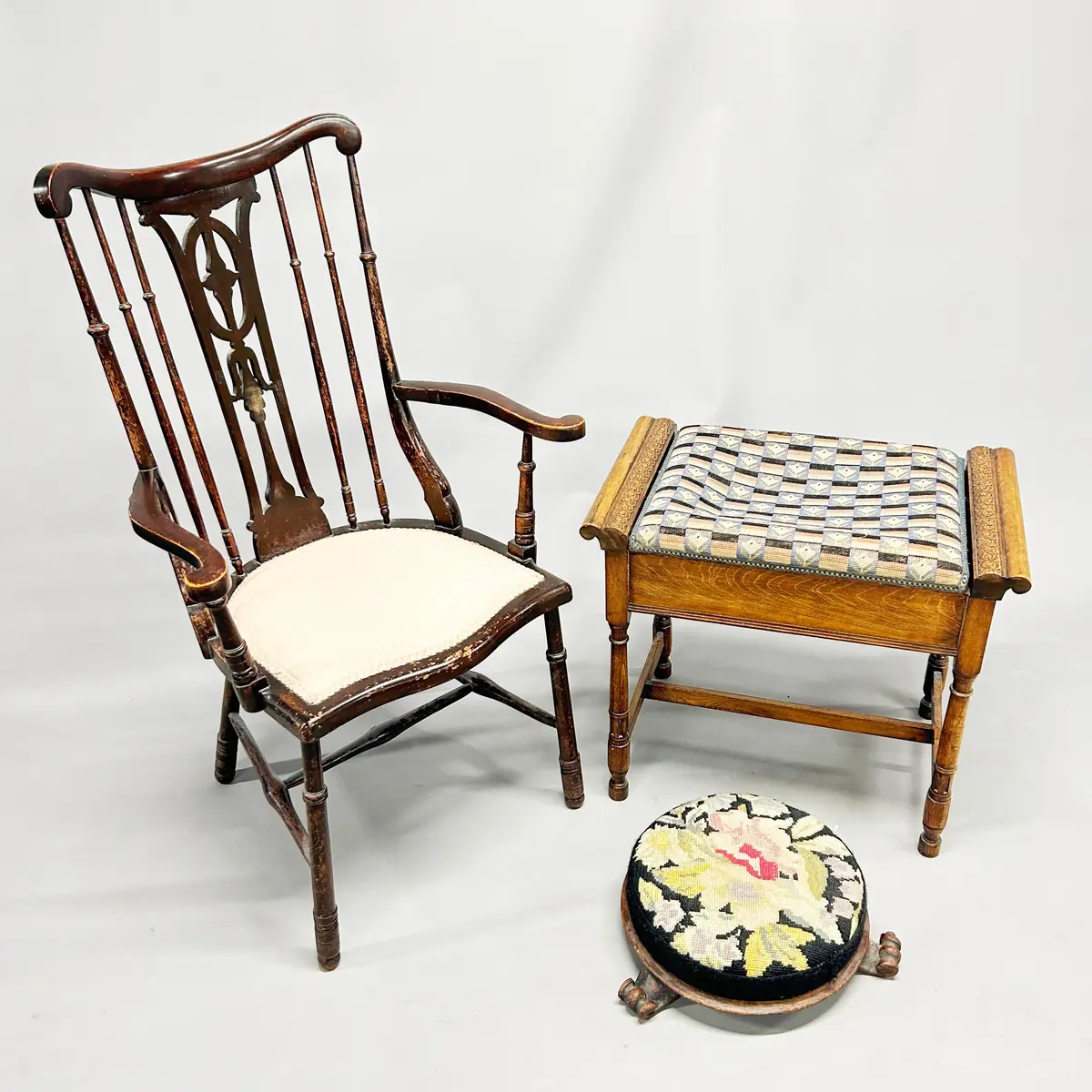 EDWARDIAN ARMCHAIR ETC.
