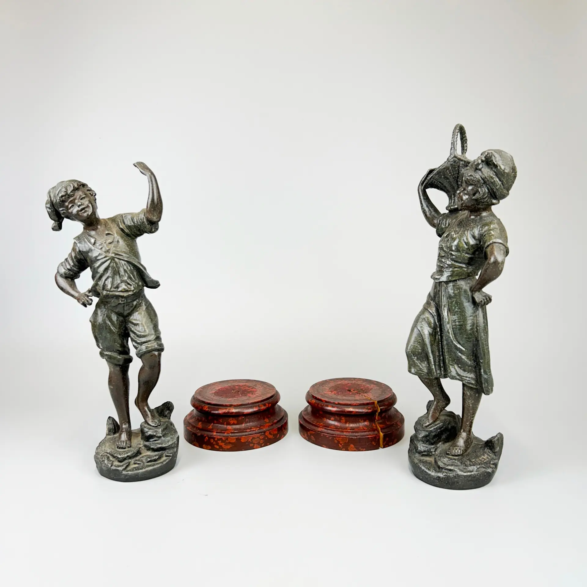19THC FRENCH SPELTER FIGURES.