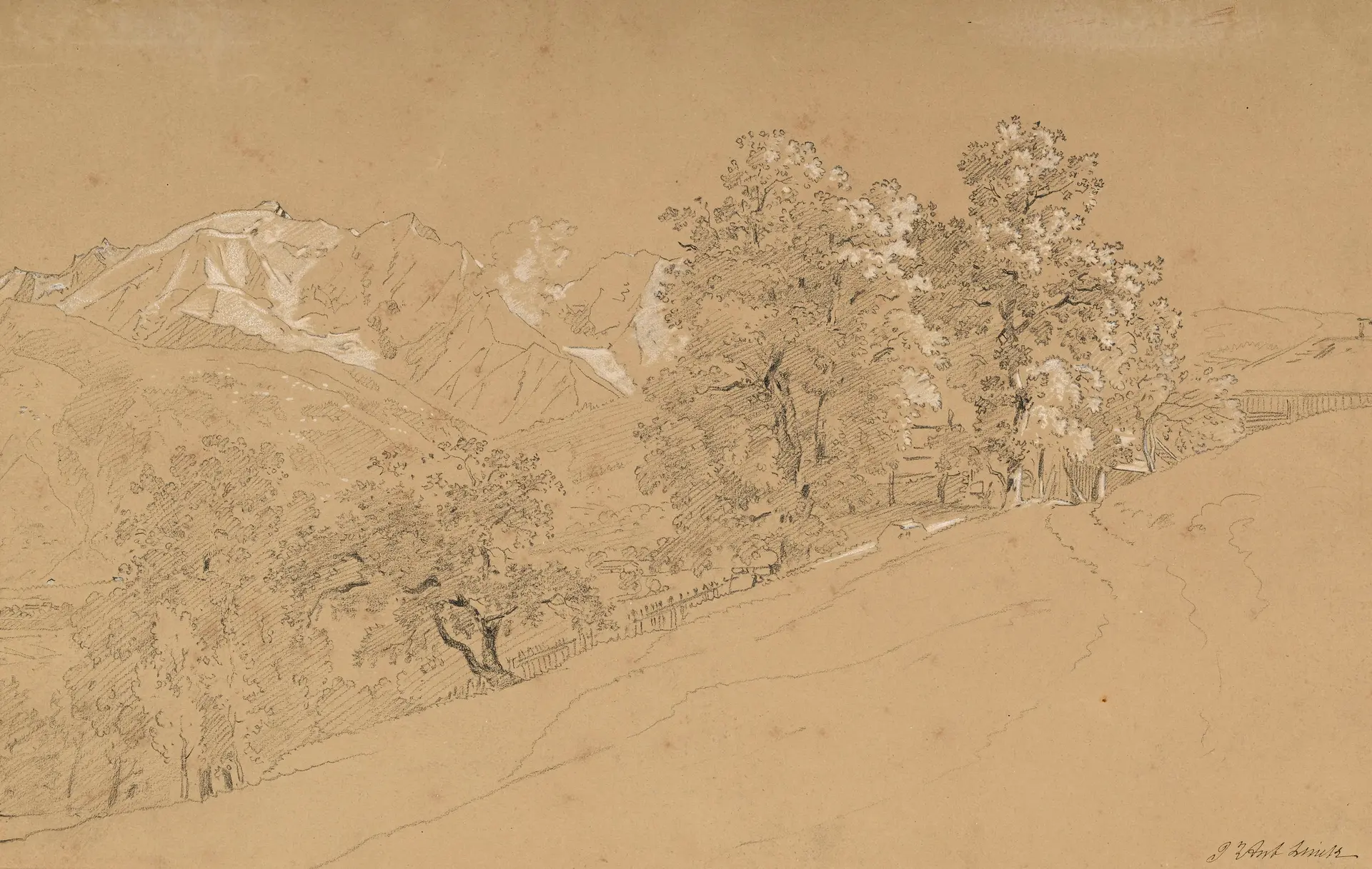 Jean-Antoine Linck (1766-1843), "Le Mont-Blanc vu des environs de