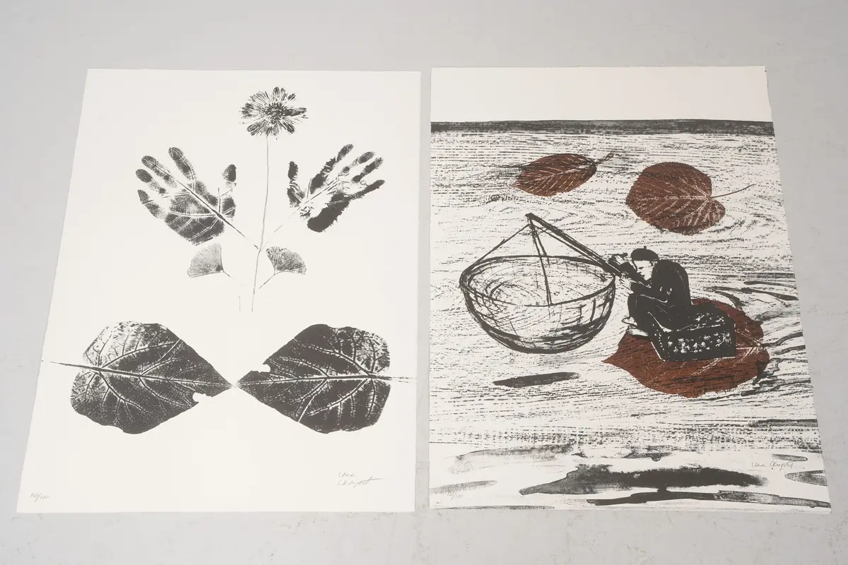 LENA CRONQVIST (1938), färglitografier, 2 st, ur mappen "August Strindberg