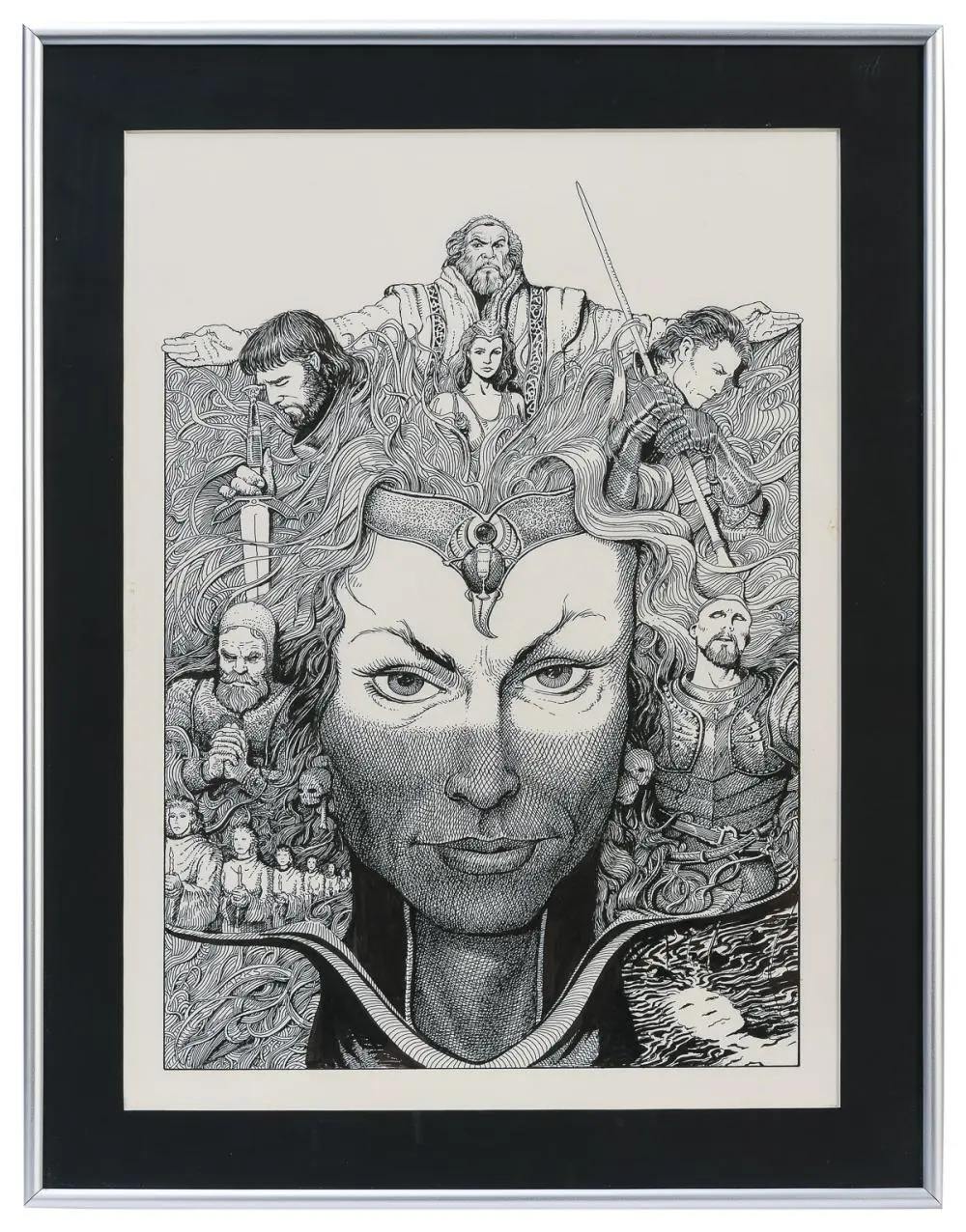 [ILLUSTRATION ART]. PARKS, Phil. Morgan Le Fay and King Art...