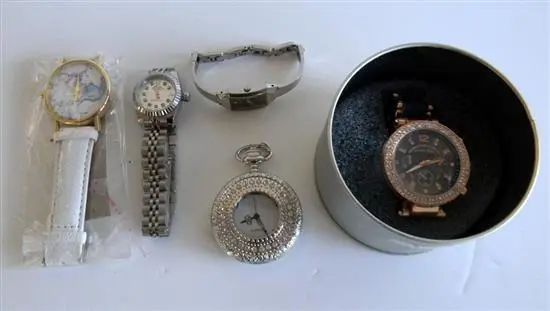 Five ladies watches marked Michael Kors, Guess etc.