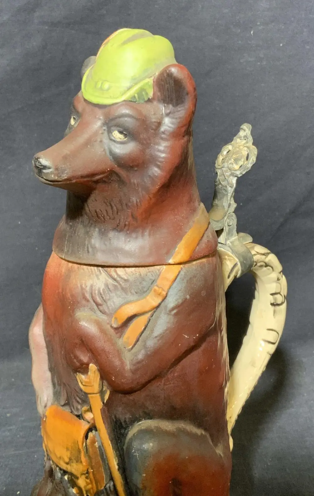 C. 1950's Ceramic German Beer Stein w Brown Fox