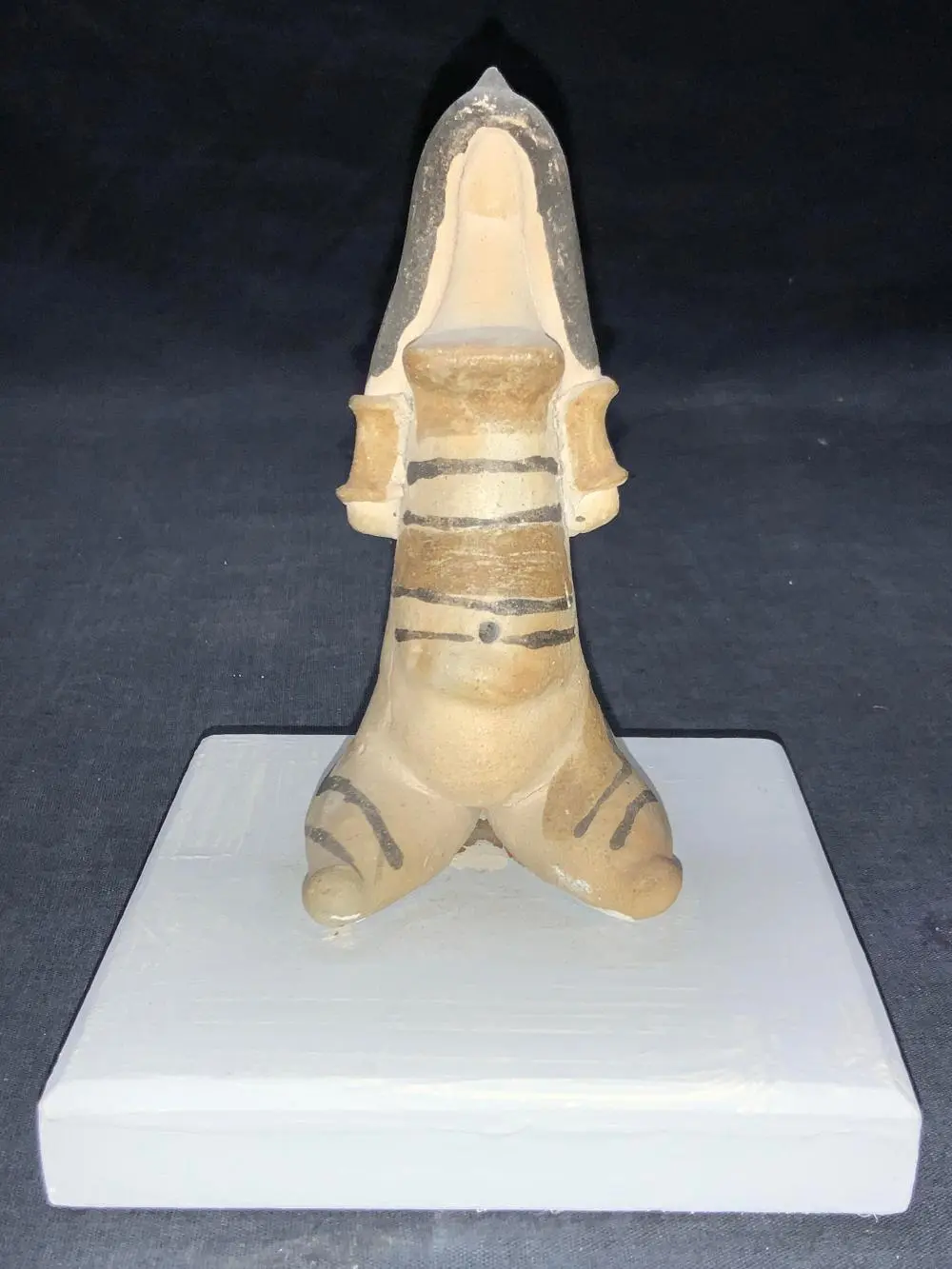 Antique Brazilian Clay Tribal Figure On Base