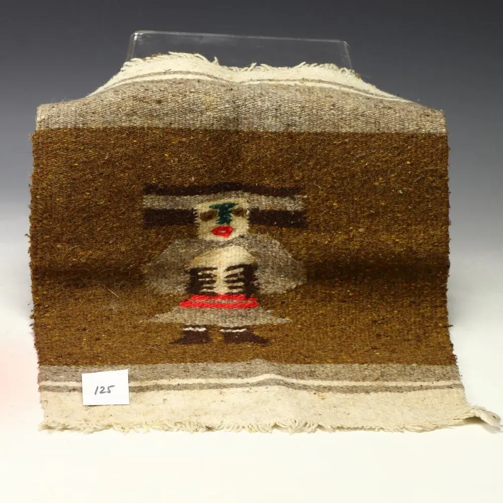 Vintage Navajo native American Kachina mini rug