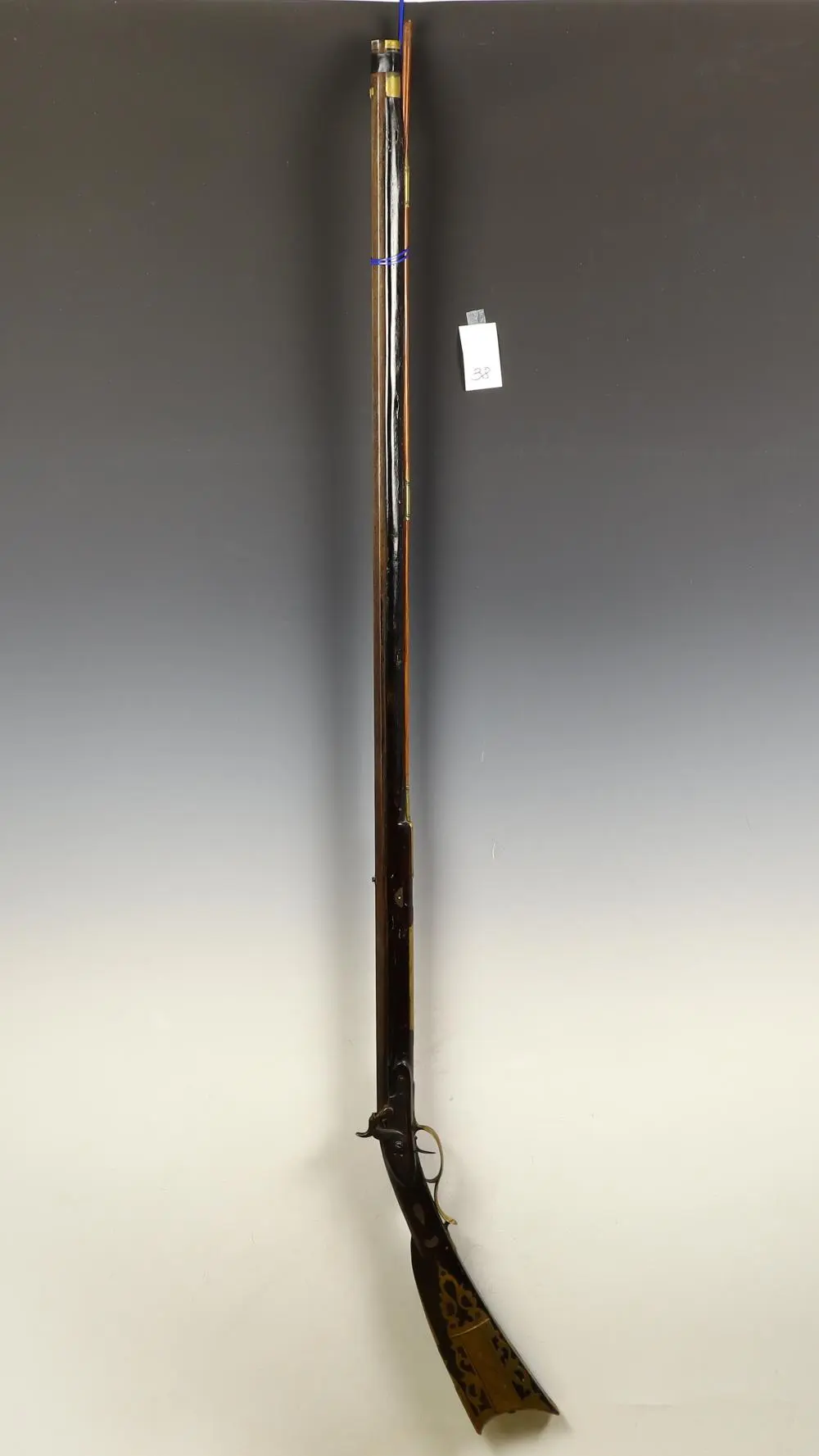 Antique Pennsylvania musket inlaid in brass and silver