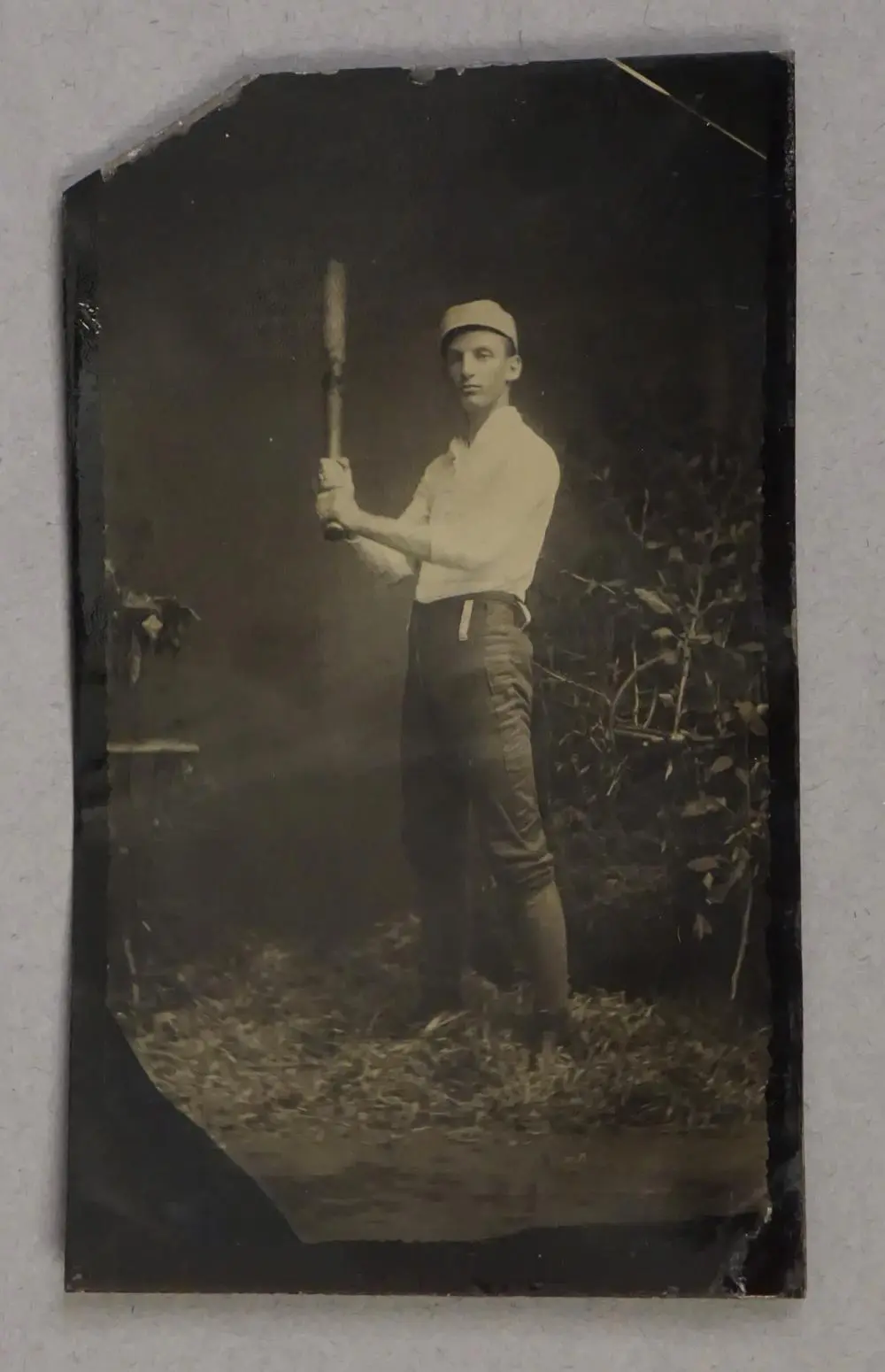 19th Century Baseball Player Tin Type Photo