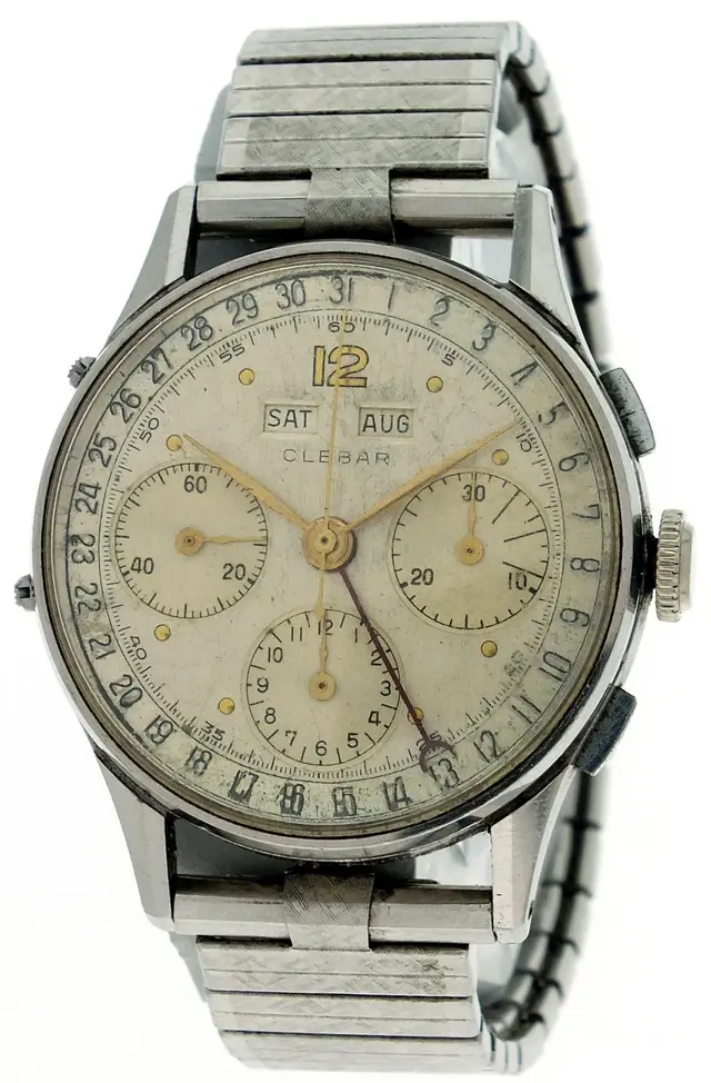 Clebar wrist chronograph with triple date and Valjoux 72C movement