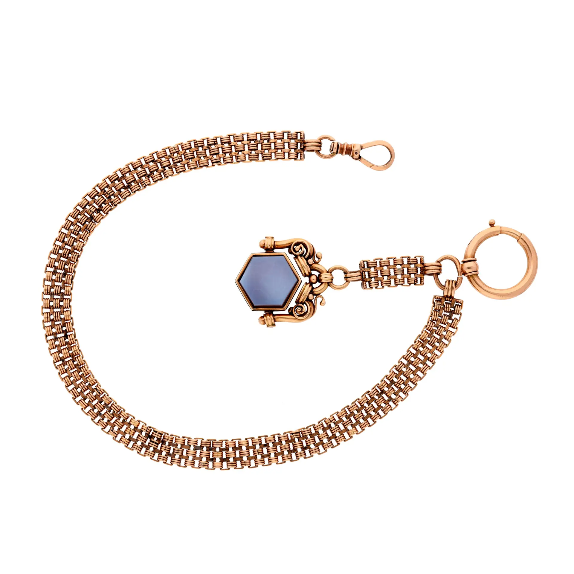 A gold guard-link albert watch chain circa 1890