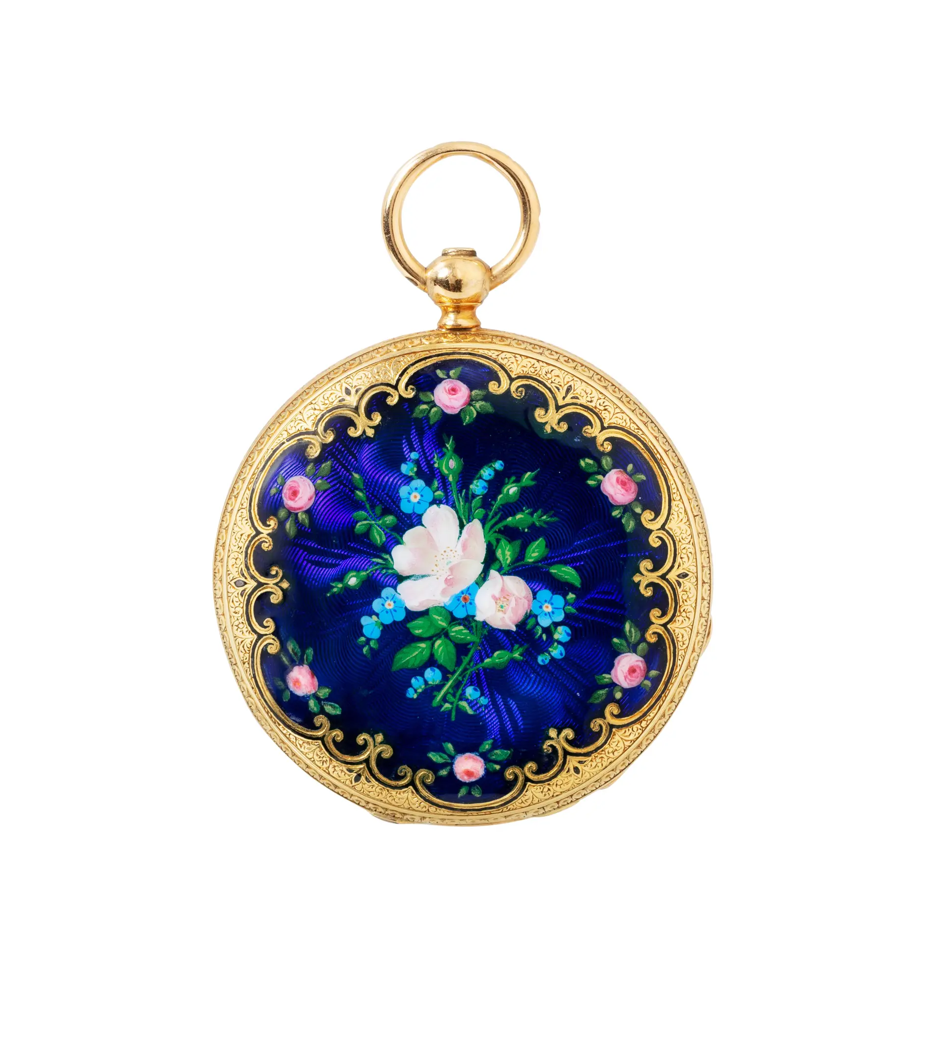 Montre de poche avec peinture en émail | Yellow gold...