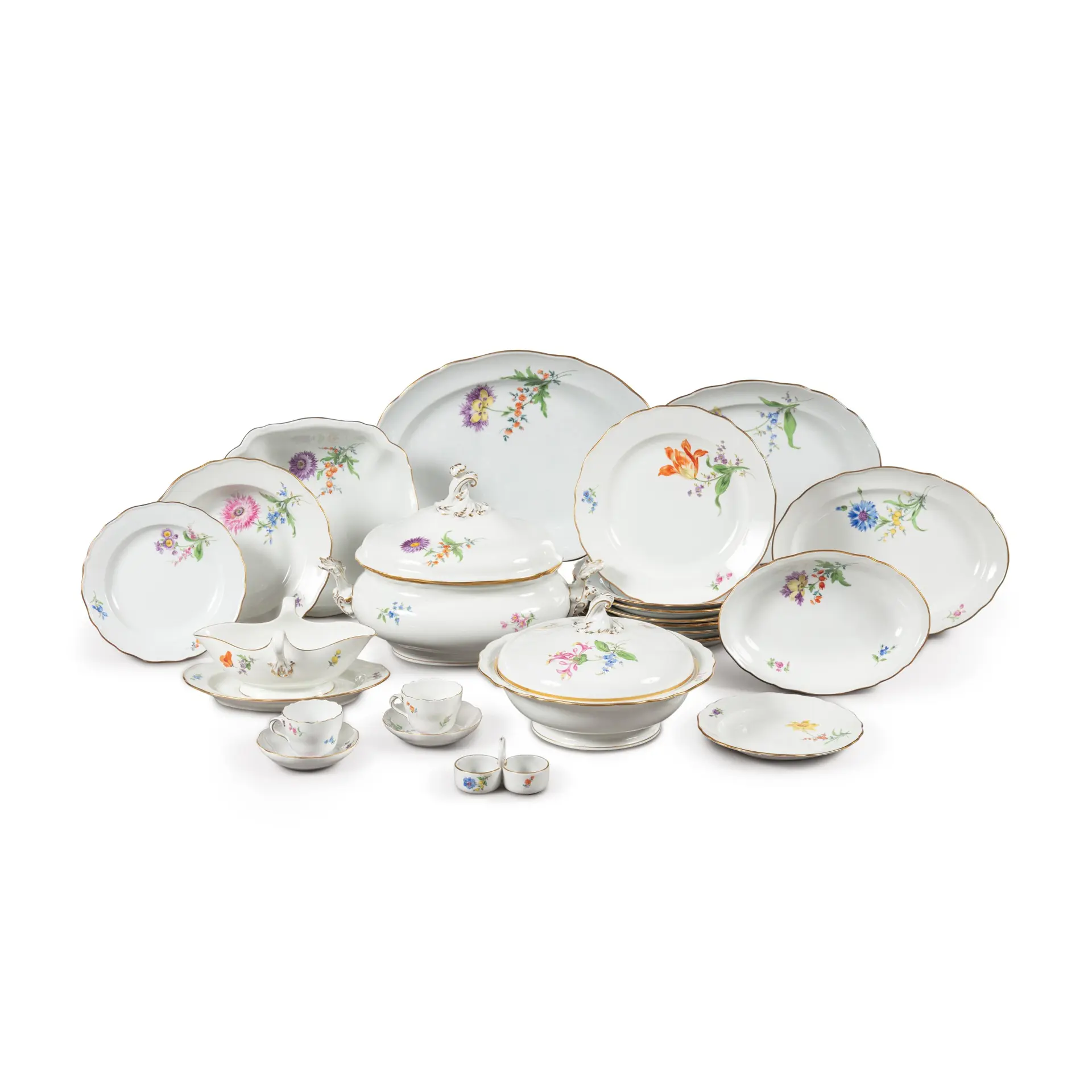 A Meissen porcelain table service