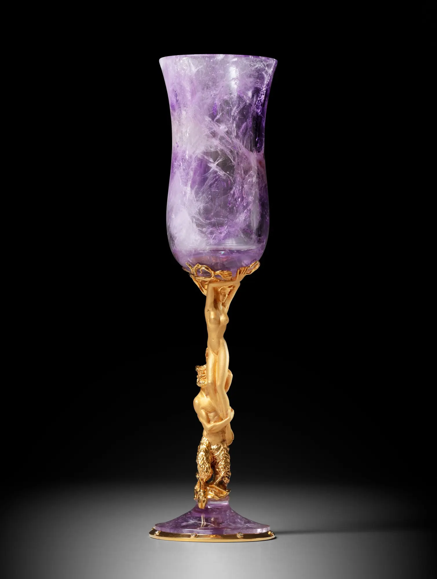 A Spanish amethyst gold-mounted cup