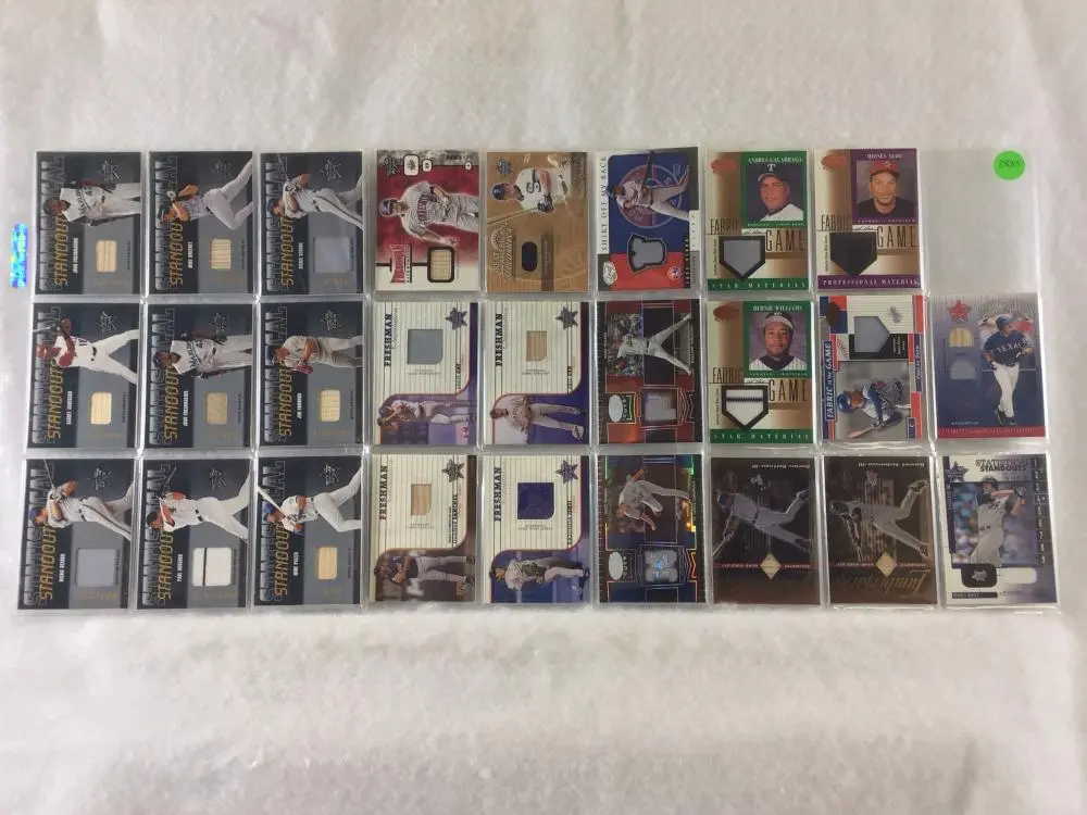 (26) 2001-2005 Donruss Leaf Relic Game Used Jersey and Bat Baseball Cards