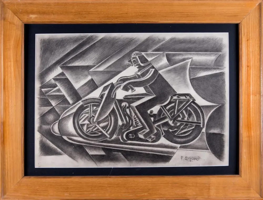 Fortunato Depero, Il motociclista. 1933-34 circa.