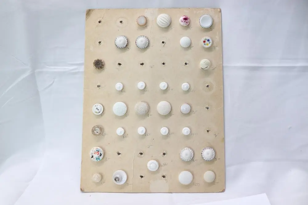 Lot of 32 Vintage Milk Glass Buttons