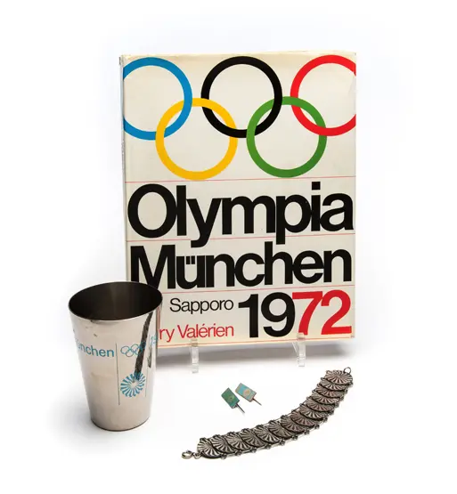 Munich 1972 Olympic Games memorabilia, comprising a rare ladies bracelet wi
