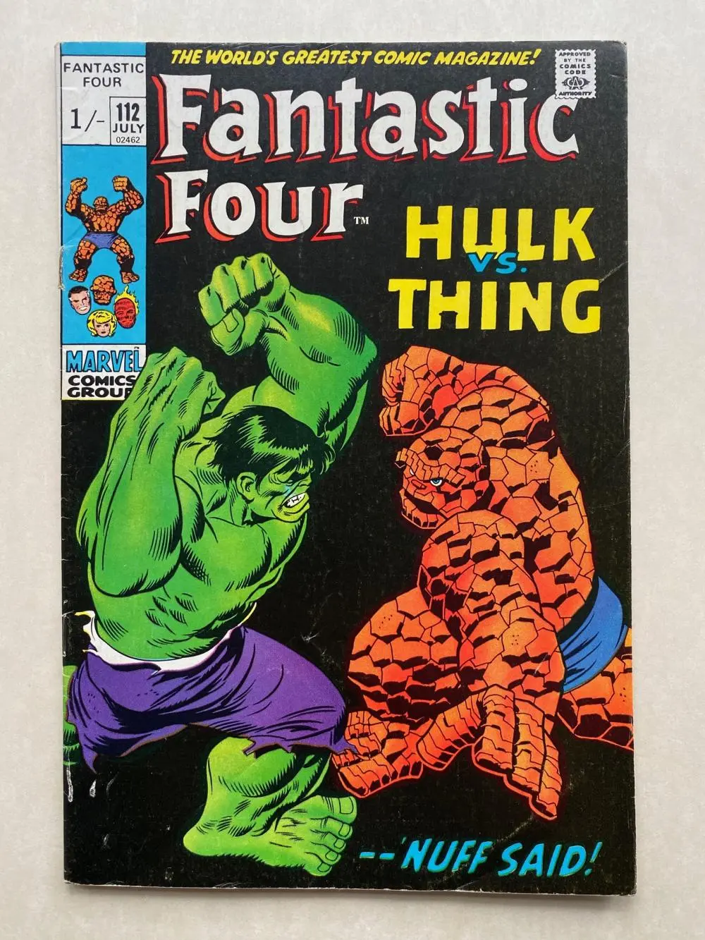 FANTASTIC FOUR #112 - (1965 - MARVEL - Pence Copy - VG/FN - Classic Hulk vs