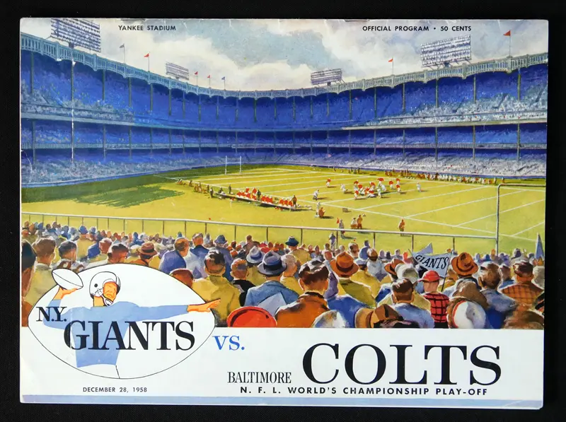 1958 NFL Championship-"The Greatest Game Ever Played"-Program and Ticket Stub