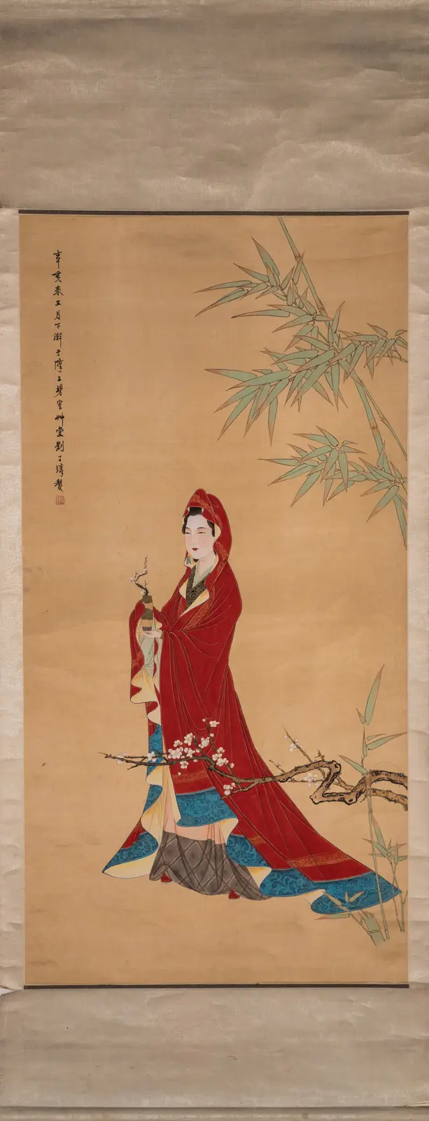 Arte Cinese An ink and color painting on silk depicting...
