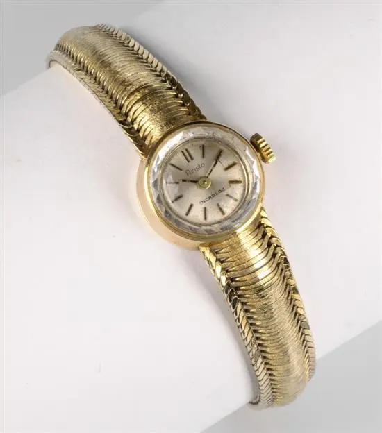 An Aristo 14ct gold ladies manual watch 1970s