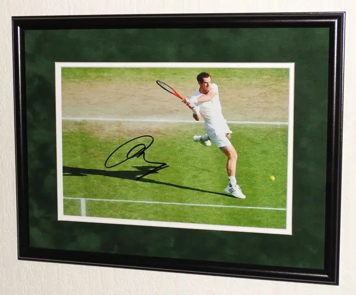Andy Murray original signed photo - Premium Framed + Certificate of Authenticity and photo of signing moment