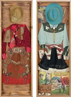TWO FRAMED CHILDREN'S COWBOY AND COWGIRL ENSEMBLES