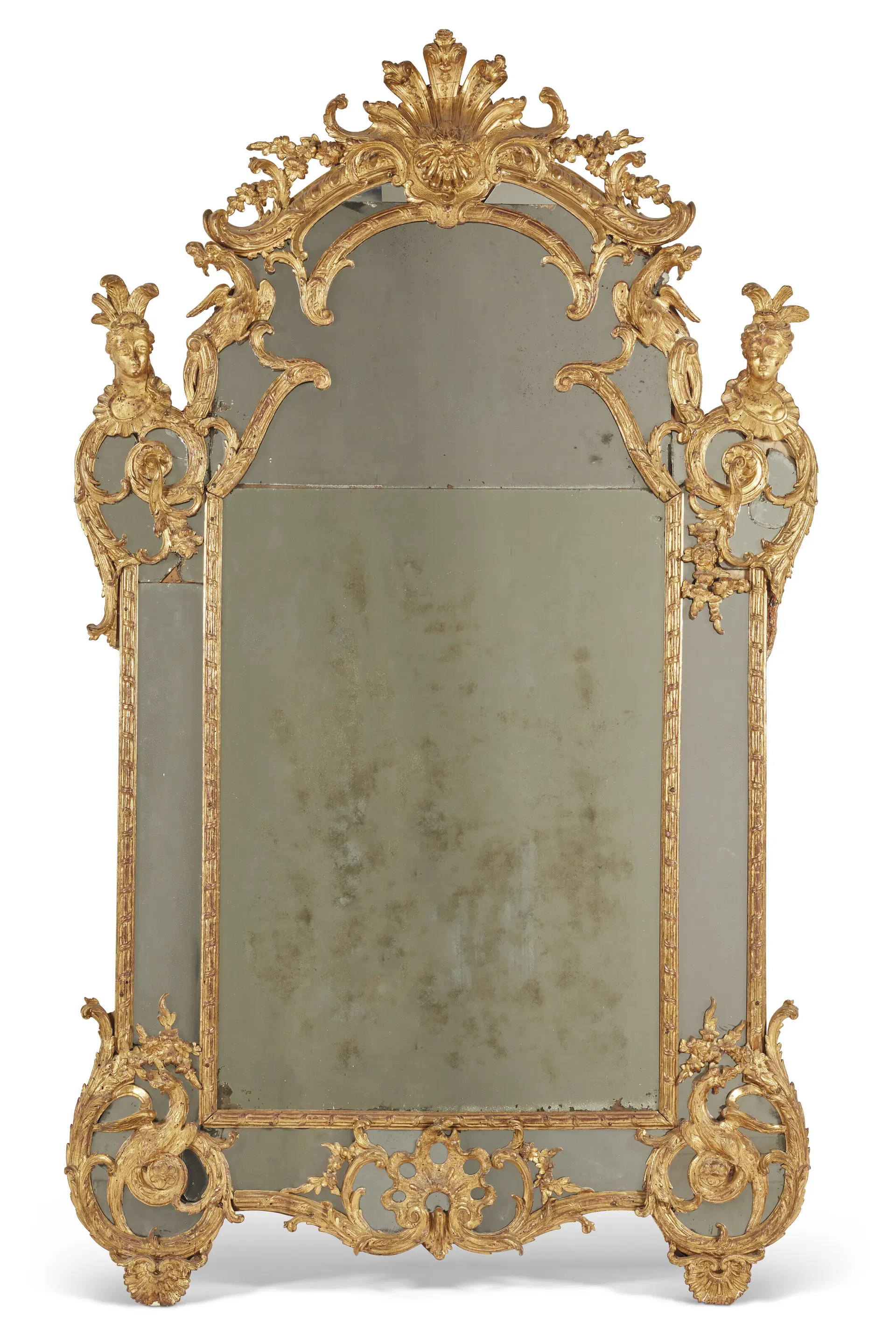 MIROIR À PARCLOSES D'ÉPOQUE RÉGENCE